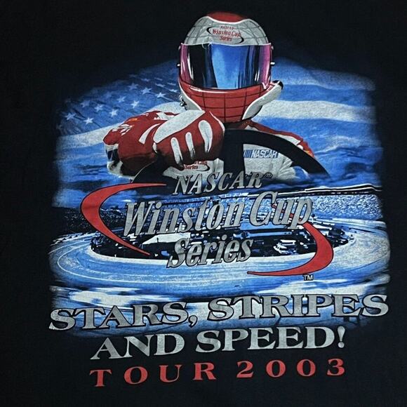 Nascar 2003 Winston Cup Series Stars Stripes And Speed Tour Black T-Shirt XL - Picture 2 of 5